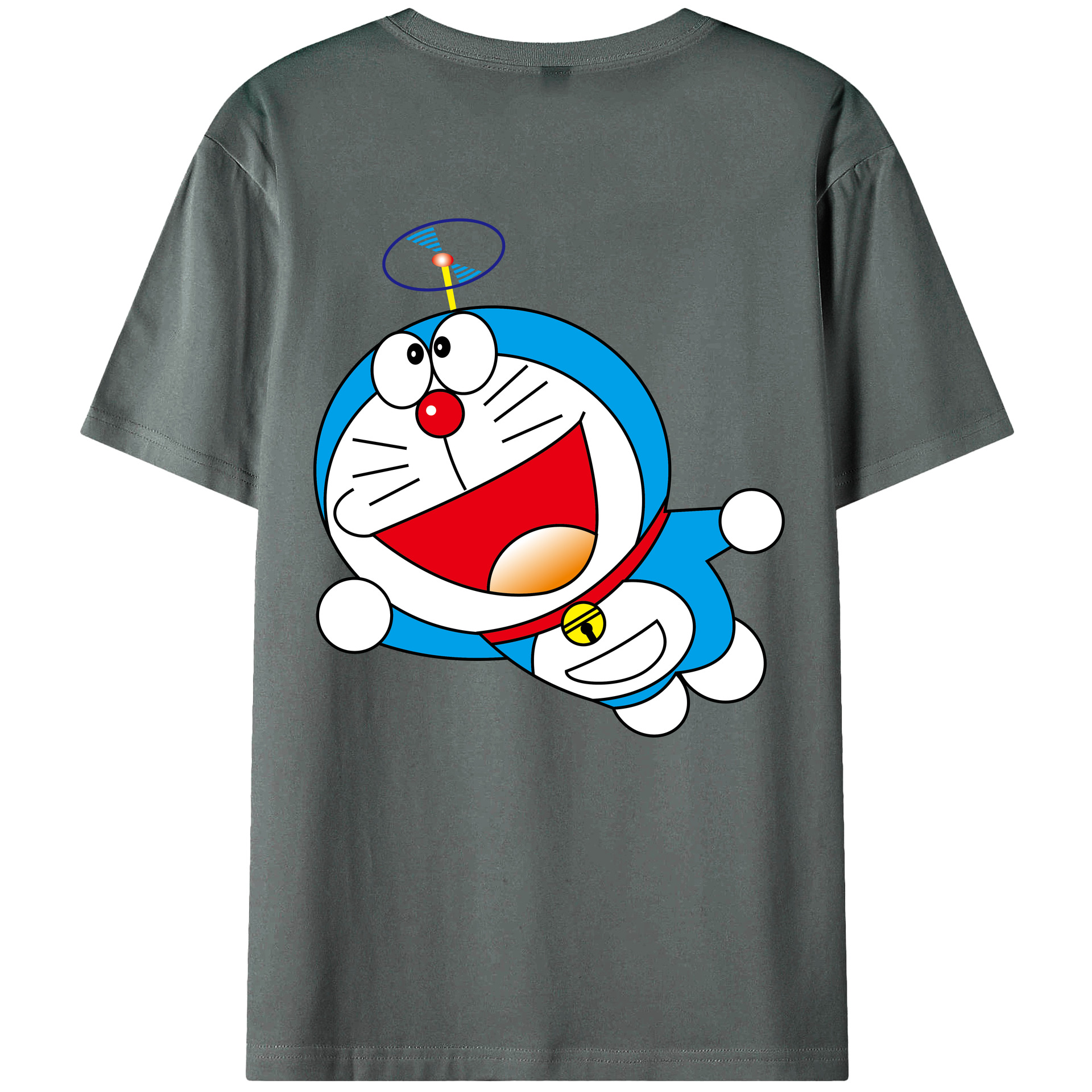 （画像用） ドラえもん Doraemon 綿100％ メンズ半袖Tシャツ（バックプリント） 通気性